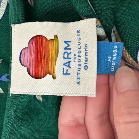 FARM RIO Midi Green Animal Tropical Skirt SZ XL - Picture 6 of 7